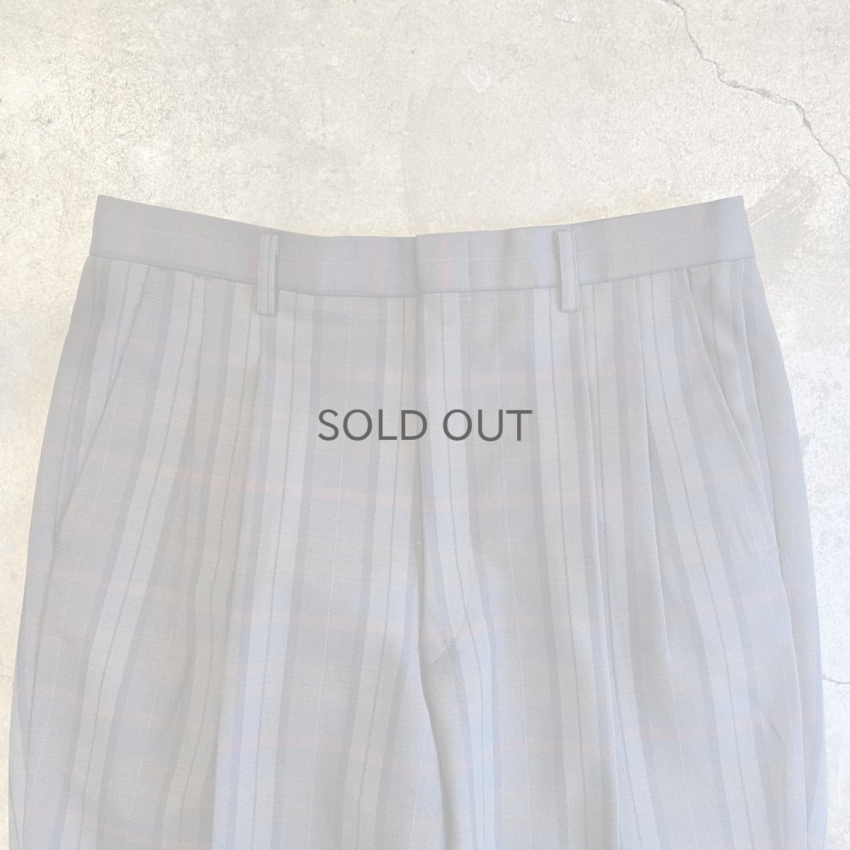 画像6: TARTAN CHECK PATTERN 2 TUCK DESIGN SLACKS PANTS / W30 (6)