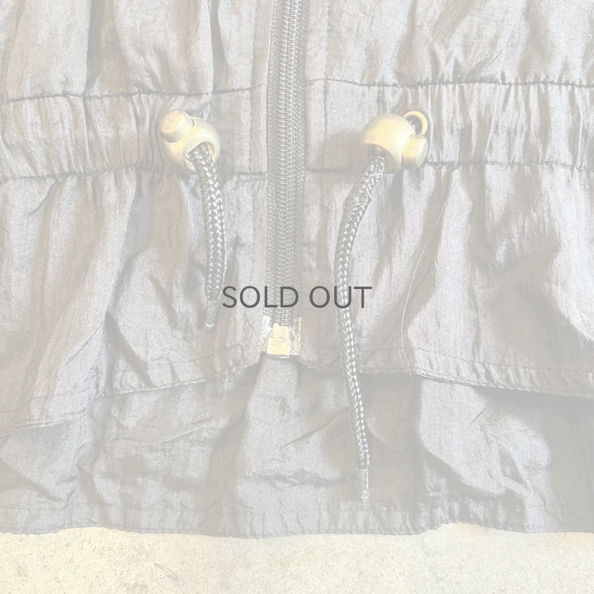 画像5: DOWN DRAW CORD DESIGN BI COLOR PATTERN HALF NECK NYLON JACKET / Ladies L(M) (5)