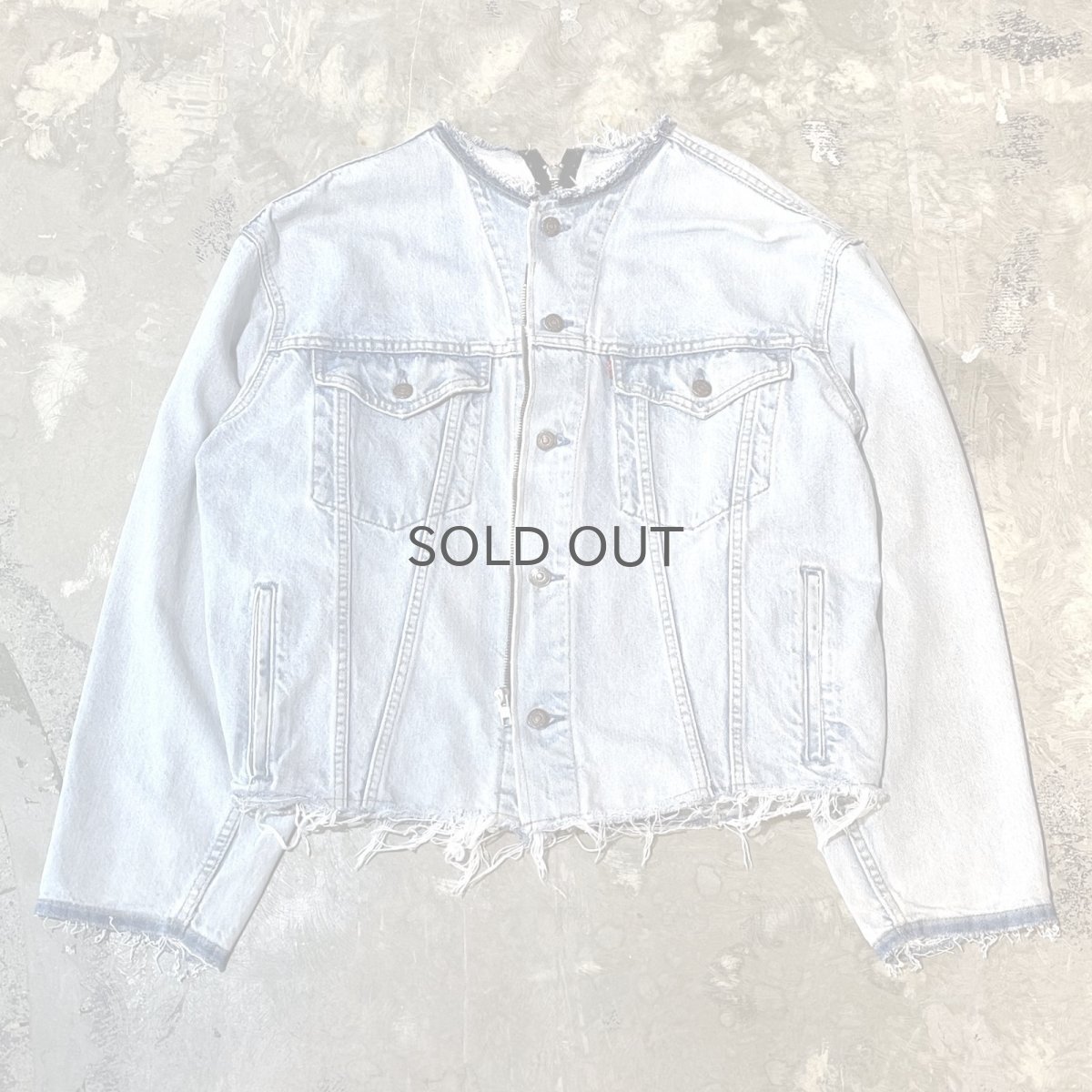 画像2: 【Wiz&Witch】"WANDERER" NO COLLAR W ZIP UP DENIM JACKET / OS (2)