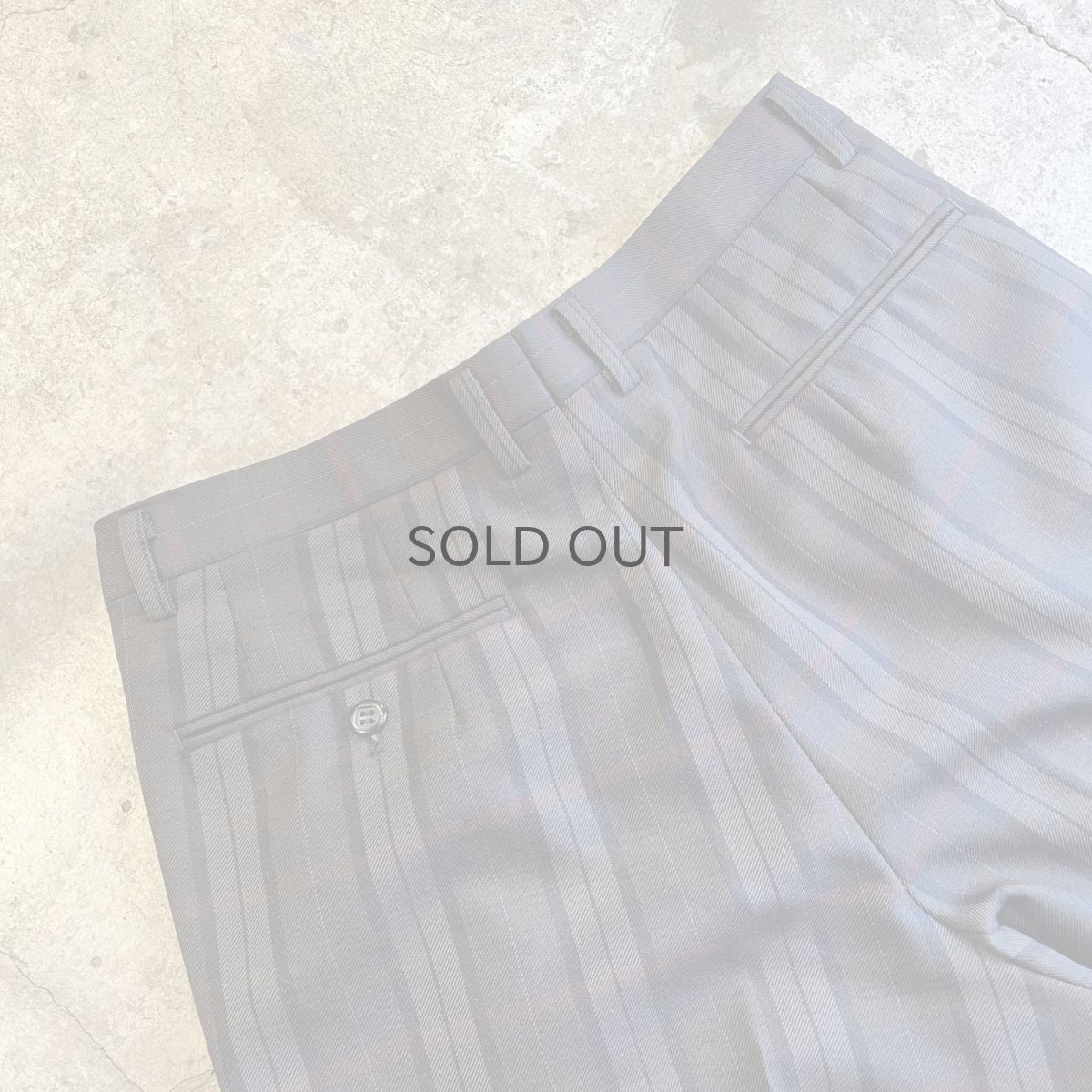 画像10: TARTAN CHECK PATTERN 2 TUCK DESIGN SLACKS PANTS / W30 (10)