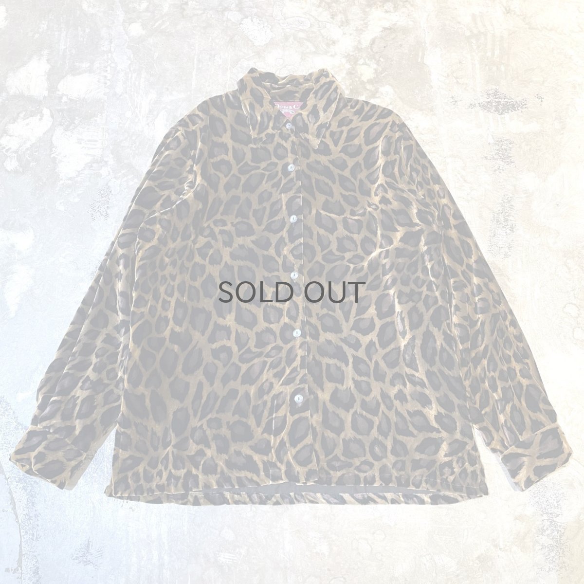 画像1: ALL OVER LEOPARD PATTERN VELOUR L/S SHIRT / Mens S (1)