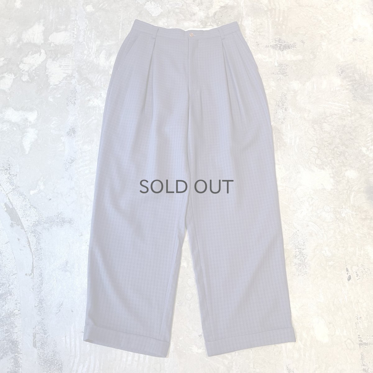 画像1: ALL OVER PATTERN PURPLE COLOR WIDE SLACKS / W30 (1)