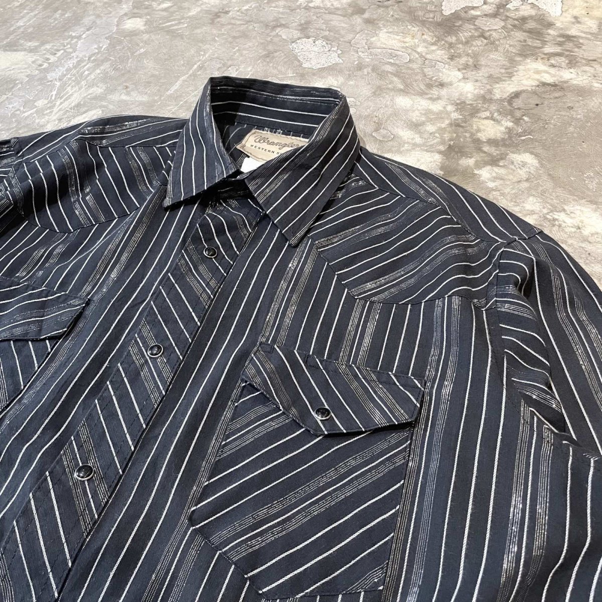 画像4: "WRANGLER" METALLIC STRIPE PATTERN WESTERN L/S SHIRT / Mens L (4)