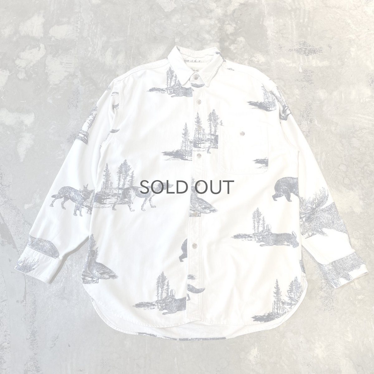 画像1: VARIOUS ANIMAL GRAPHIC PATTERN L/S SHIRT / Mens S(L) (1)