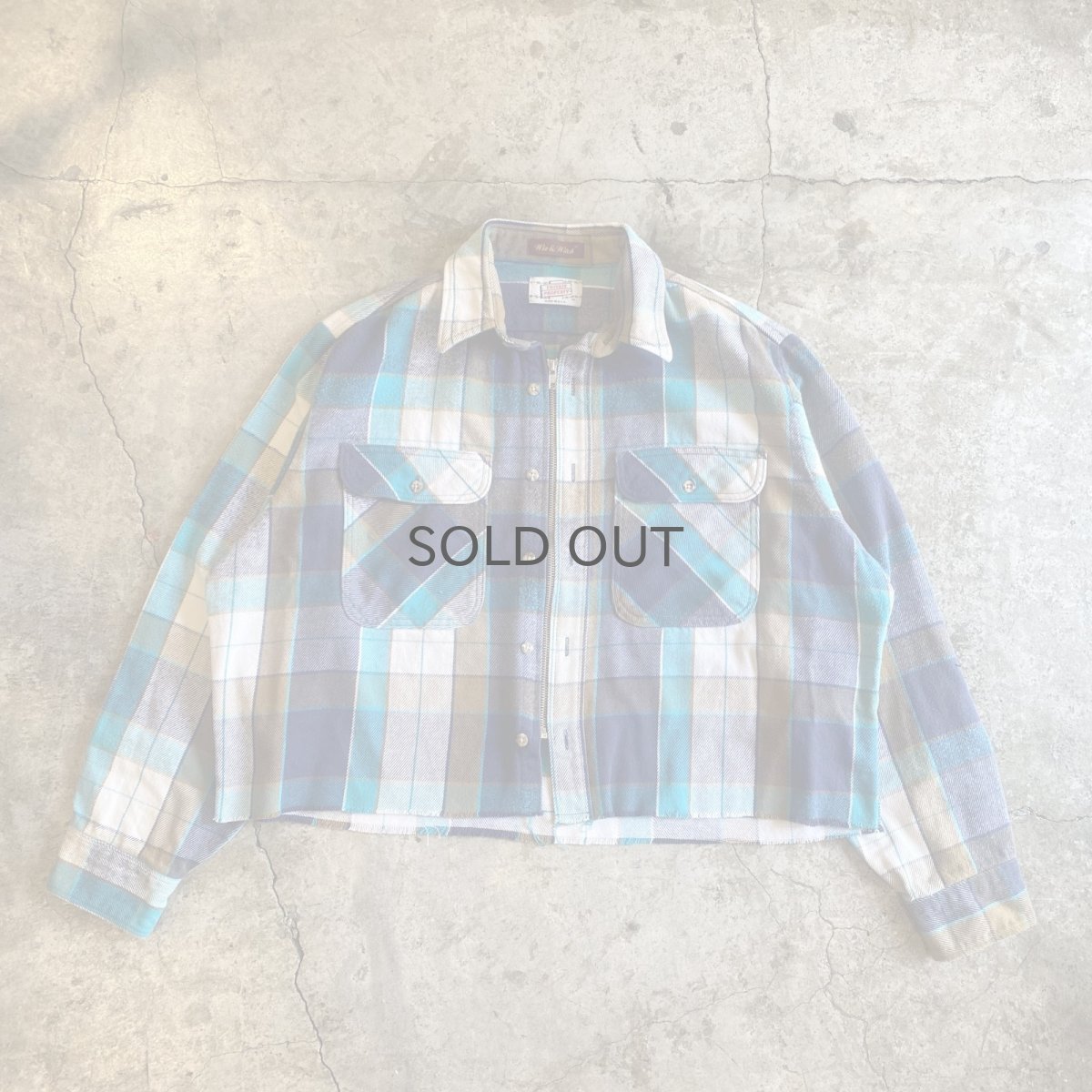 画像1: 【Wiz&Witch】"WANDERER" NO COLLAR ZIP UP FLANNEL SHIRT / OS (1)