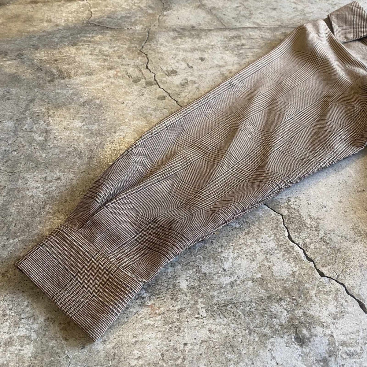 画像6: OPEN COLLAR GLEN CHECK PATTERN L/S SHIRT / Ladies M / MADE IN USA (6)
