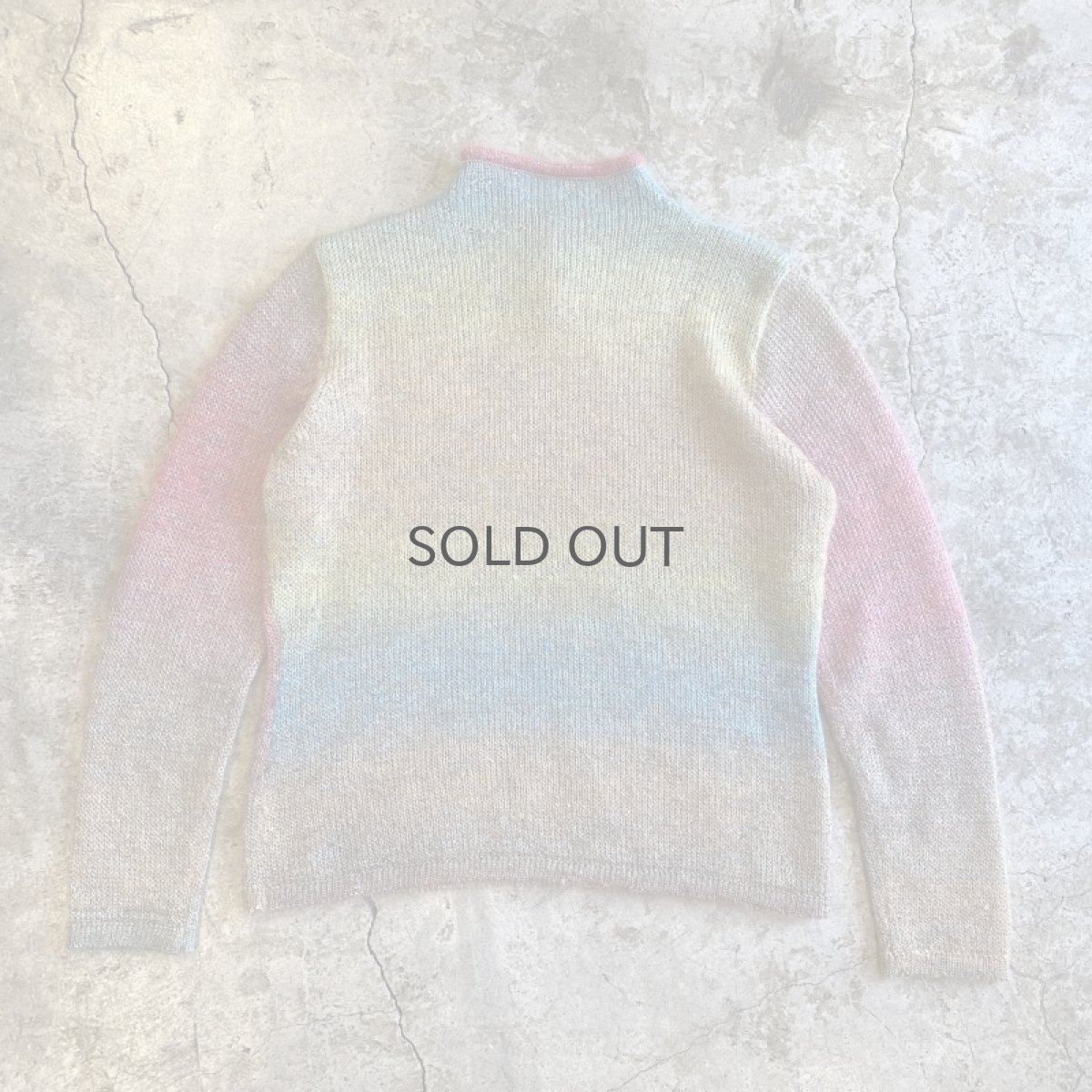 画像2: COLOR GRADATION BORDER PATTERN RIB KNIT TOPS / Ladies M (2)