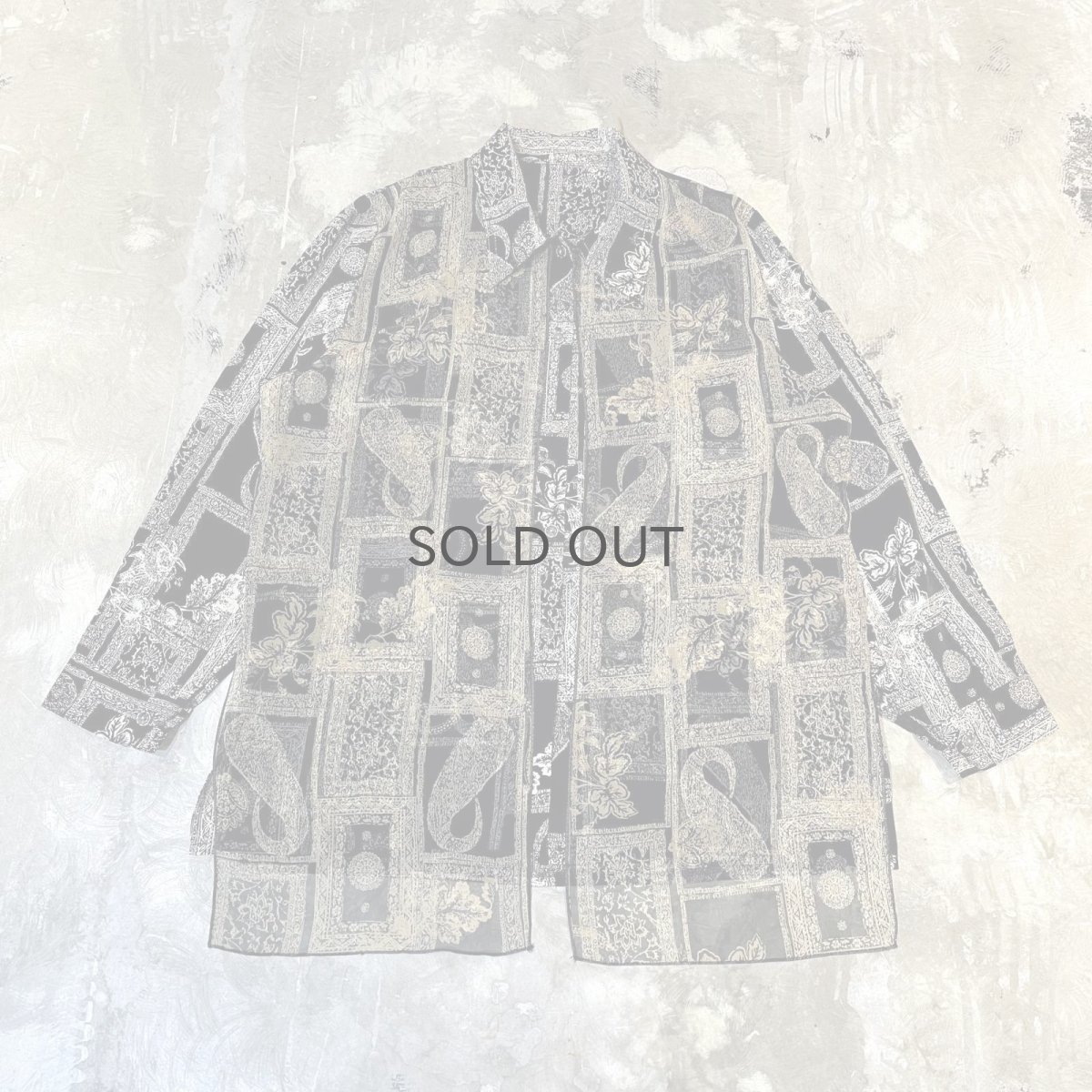 画像1: ALL OVER PATTERN FRONT LAYERED L/S SHIRT / Mens S (1)