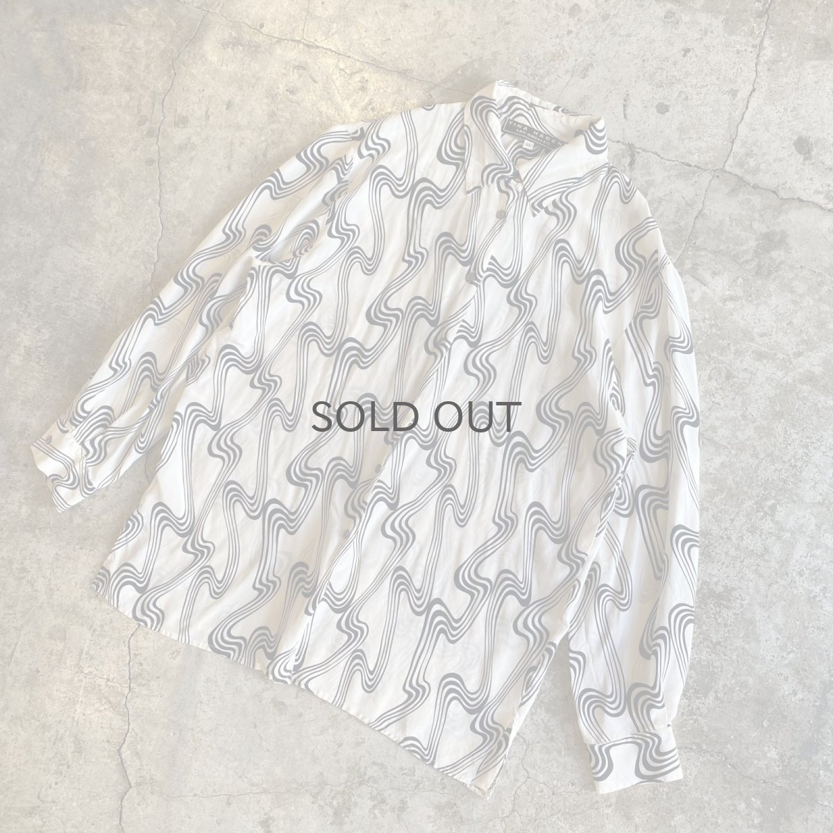 画像4: MONOCHROME COLOR ALL OVER PATTERN SILK SHIRT / Ladies XL(L) (4)