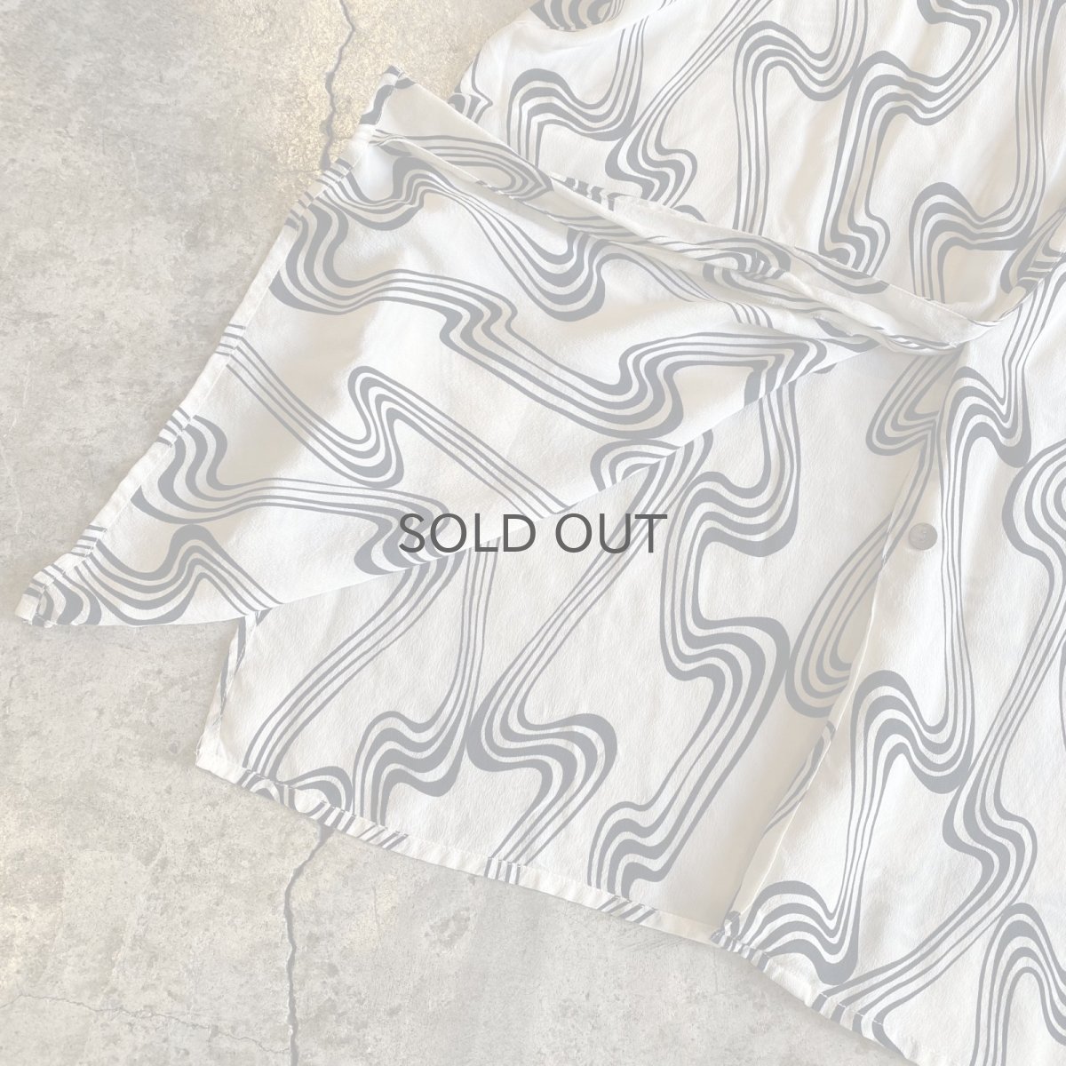 画像8: MONOCHROME COLOR ALL OVER PATTERN SILK SHIRT / Ladies XL(L) (8)