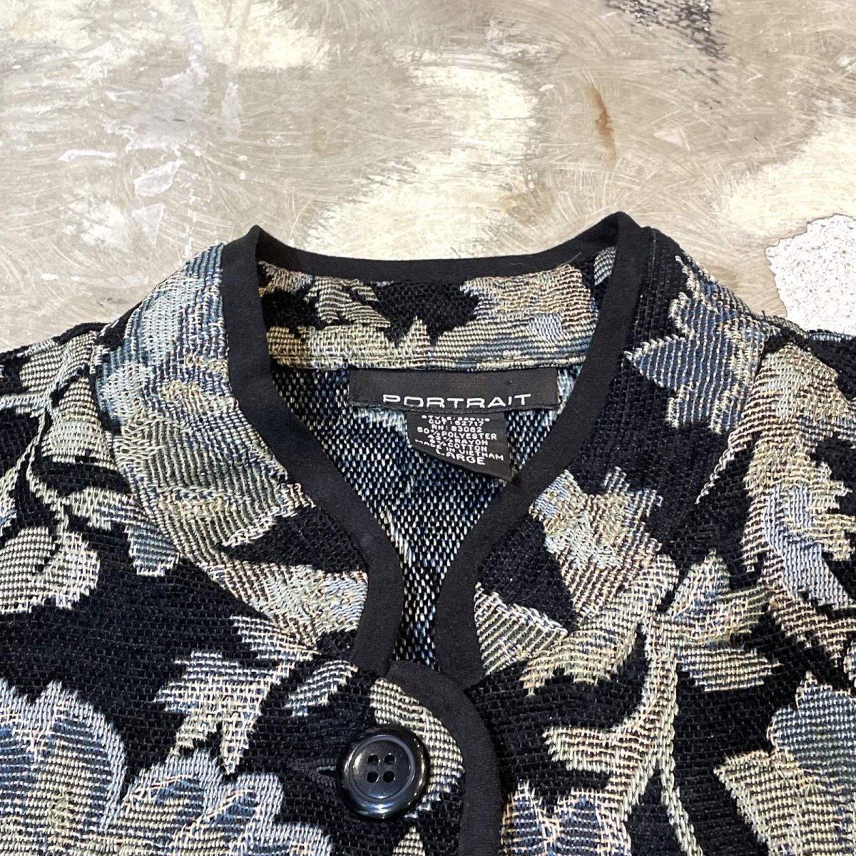 画像10: ALL OVER FLORAL PATTERN STAND COLLAR GOBELIN JACKET / Mens L(S) (10)