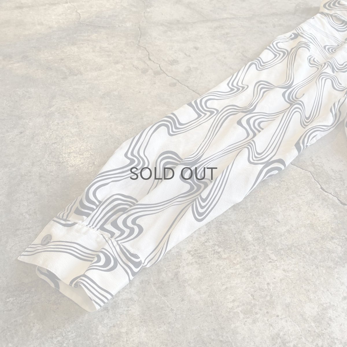 画像6: MONOCHROME COLOR ALL OVER PATTERN SILK SHIRT / Ladies XL(L) (6)