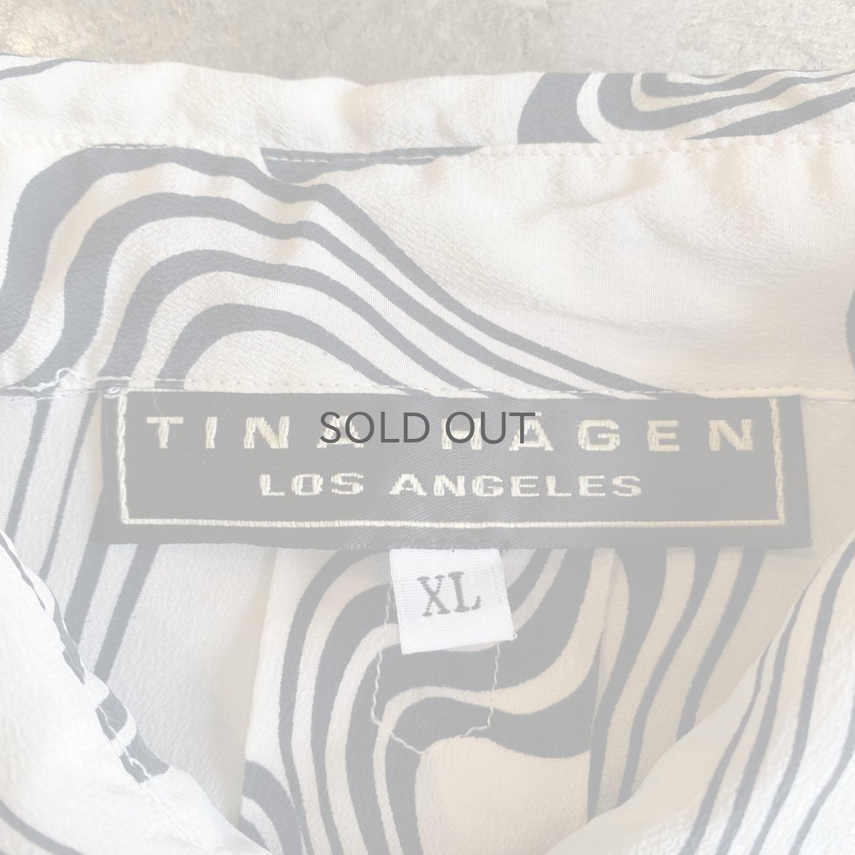 画像11: MONOCHROME COLOR ALL OVER PATTERN SILK SHIRT / Ladies XL(L) (11)