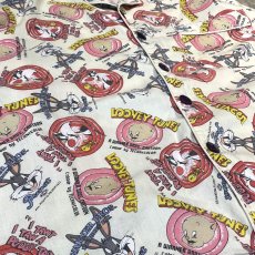 画像5: "LOONEY TUNES" CHARACTOR GRAPHIC PATTERN L/S PAJAMA SHIRT / Mens M (5)