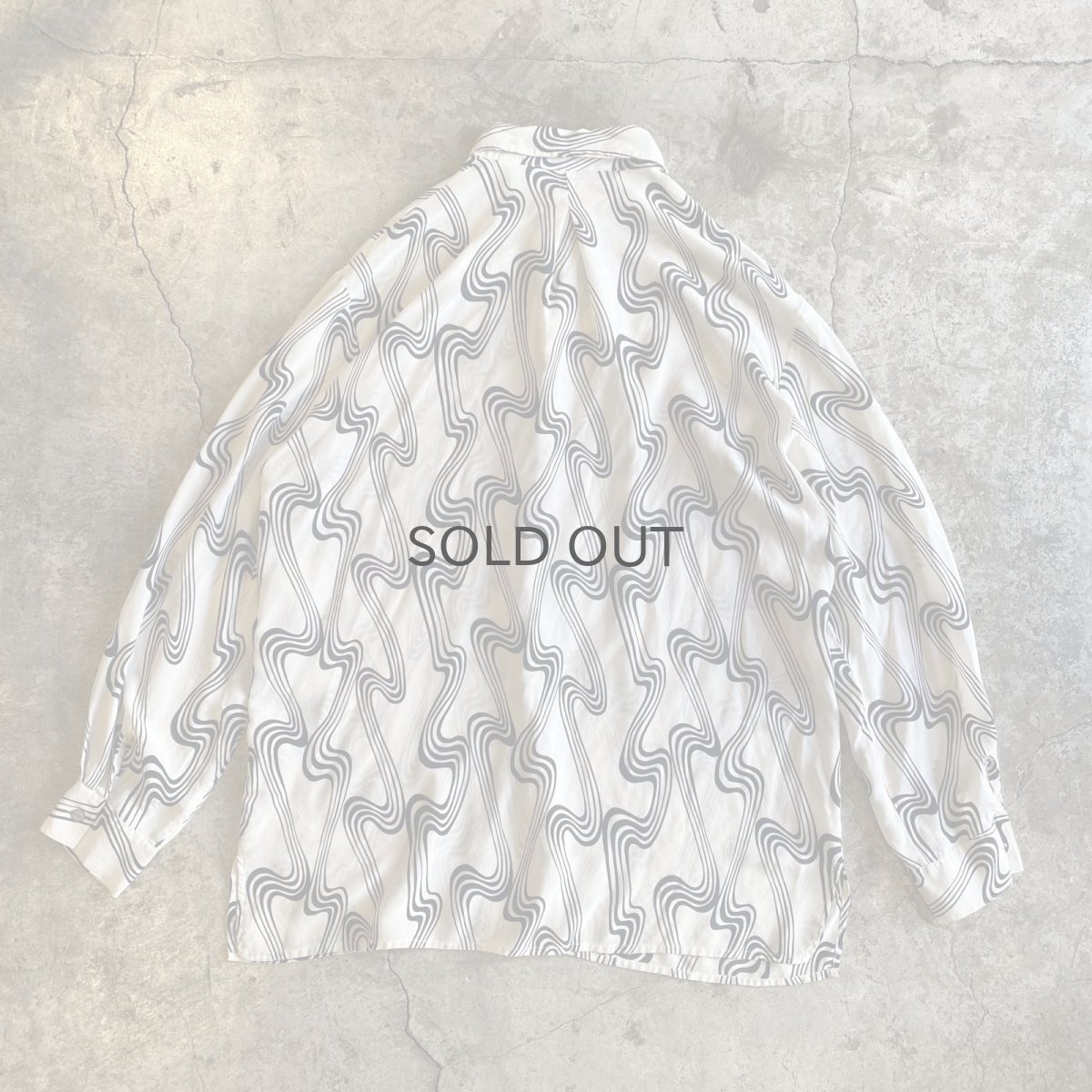 画像2: MONOCHROME COLOR ALL OVER PATTERN SILK SHIRT / Ladies XL(L) (2)