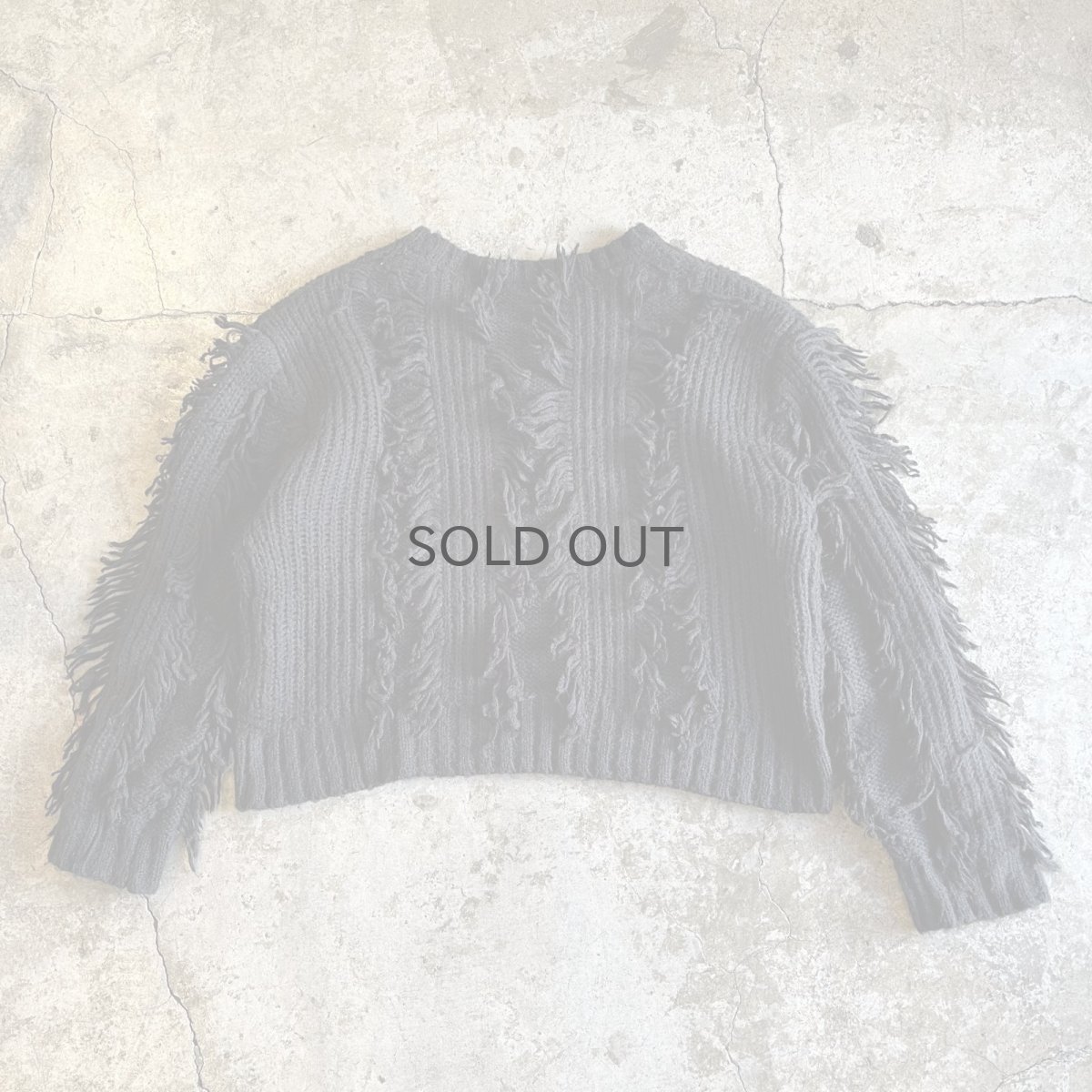 画像2: FRINGE LINE DESIGN SHORT KNIT SWEATER / Ladies M (2)