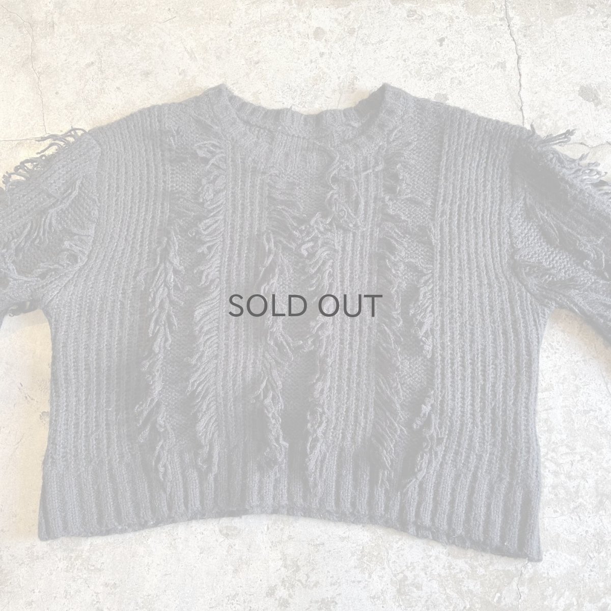 画像8: FRINGE LINE DESIGN SHORT KNIT SWEATER / Ladies M (8)