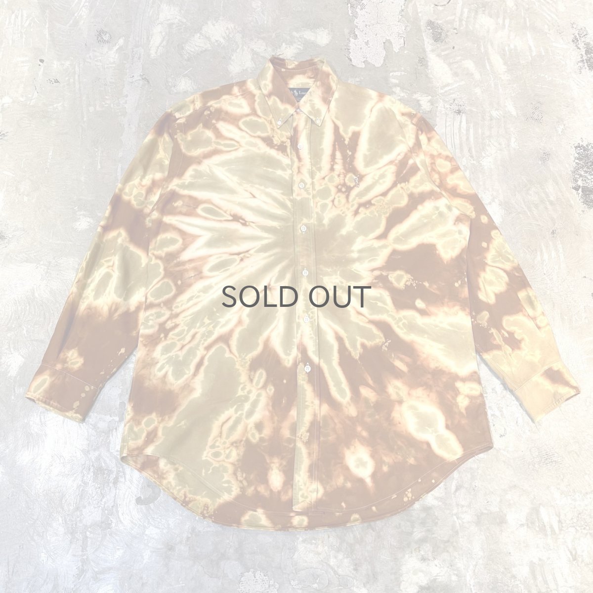 画像1: ALL OVER TIE DYE PATTERN BUTTON DOWN L/S SHIRT / Mens L (1)