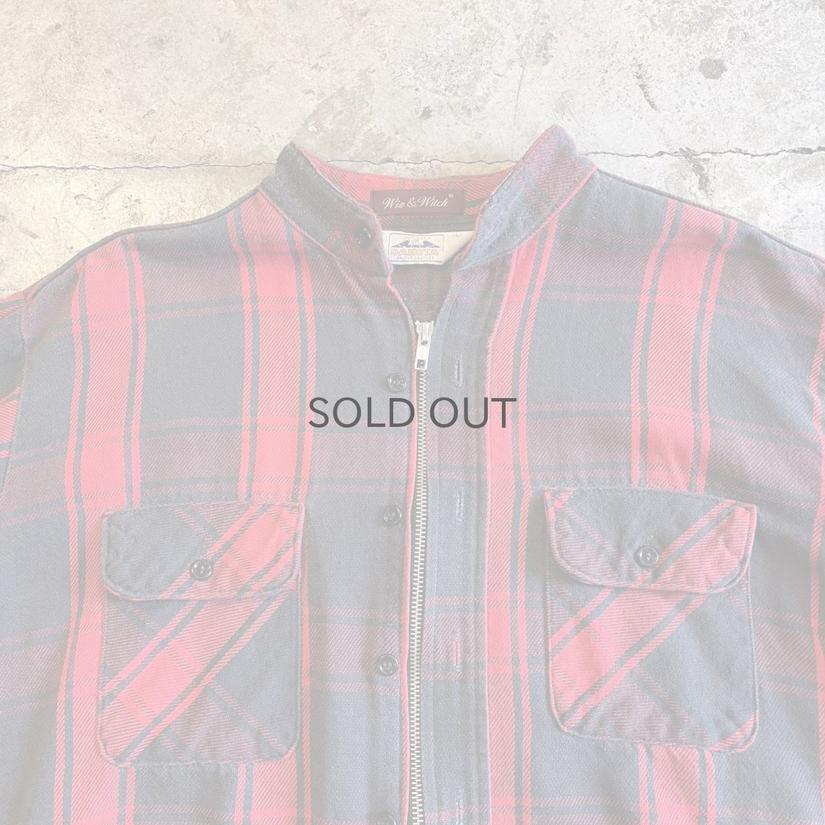 画像7: 【Wiz&Witch】"WANDERER" NO COLLAR ZIP UP FLANNEL SHIRT / OS (7)