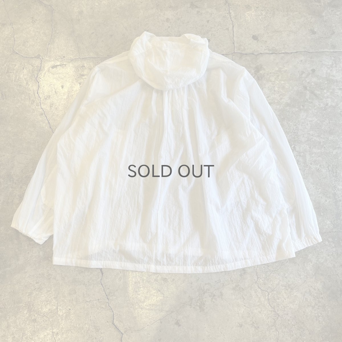 画像2: WHITE COLOR SHEER DESIGN MILITARY HOODIE / Ladies XL (2)