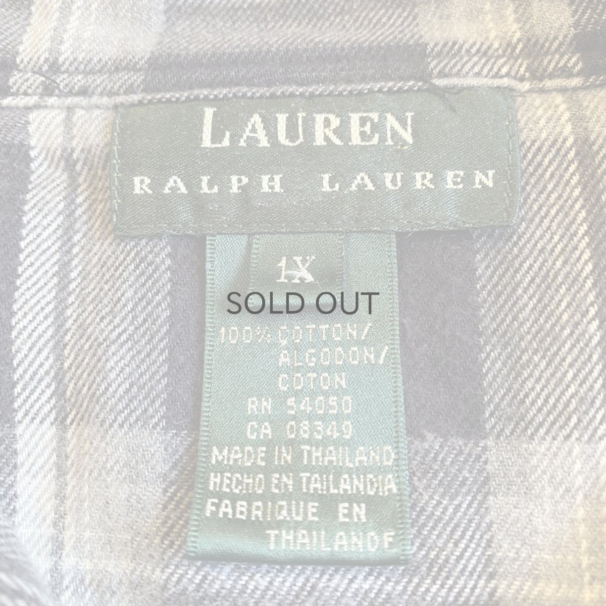 画像11: 【LAUREN RALPH LAUREN】CUT OFF DESIGN STAND COLLAR FLANNEL SHIRT / Ladies 1X(L) (11)