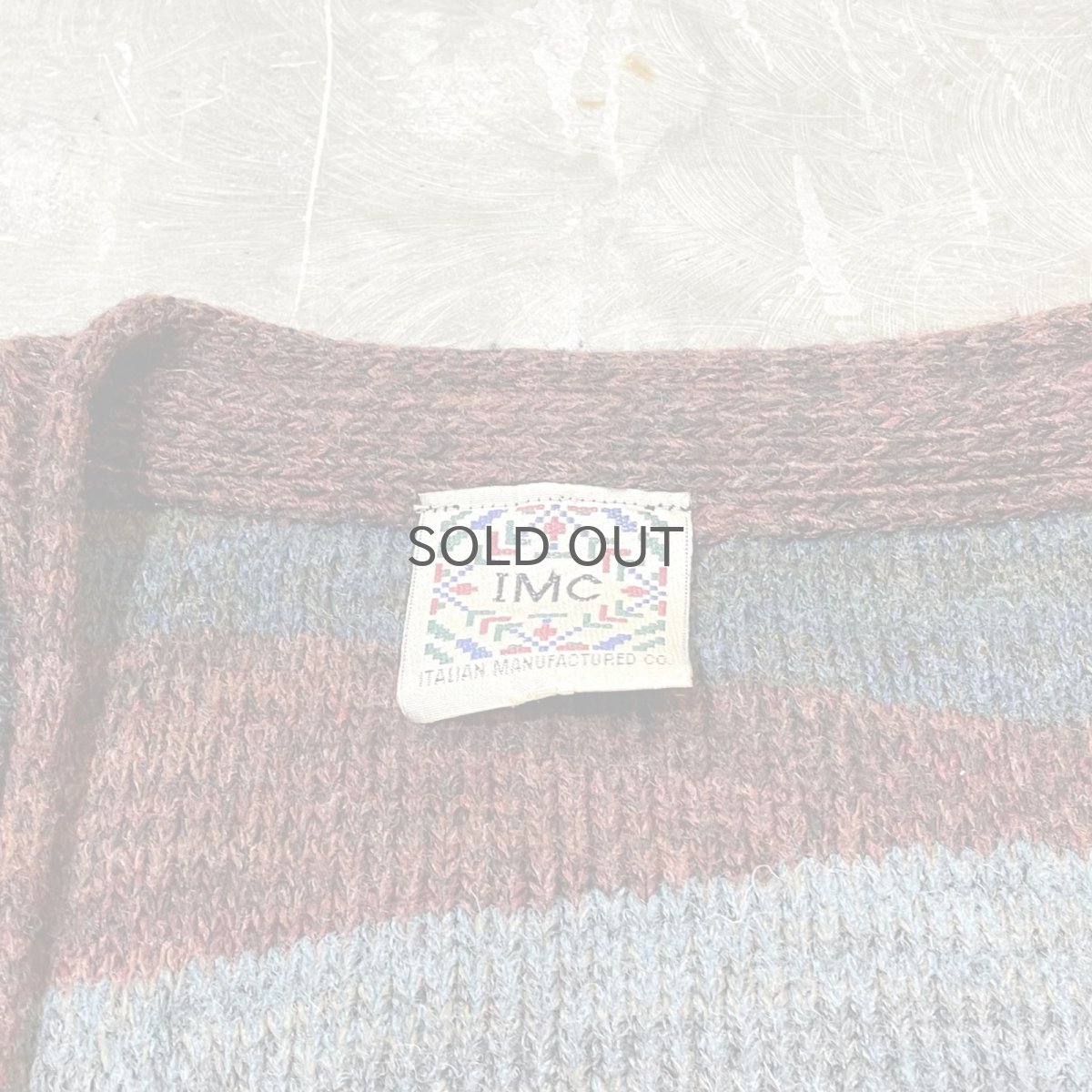 画像10: MULTI BORDER PATTERN KNIT CARDIGAN / Mens M / MADE IN ITALY (10)