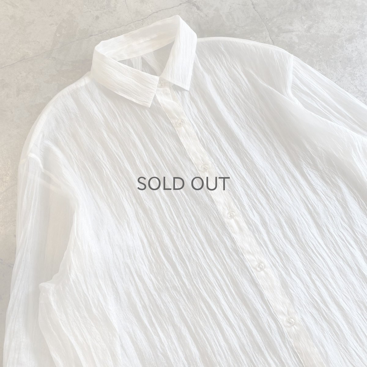 画像3: WHITE COLOR DESIGN SHEER L/S SHIRT / Ladies L (3)