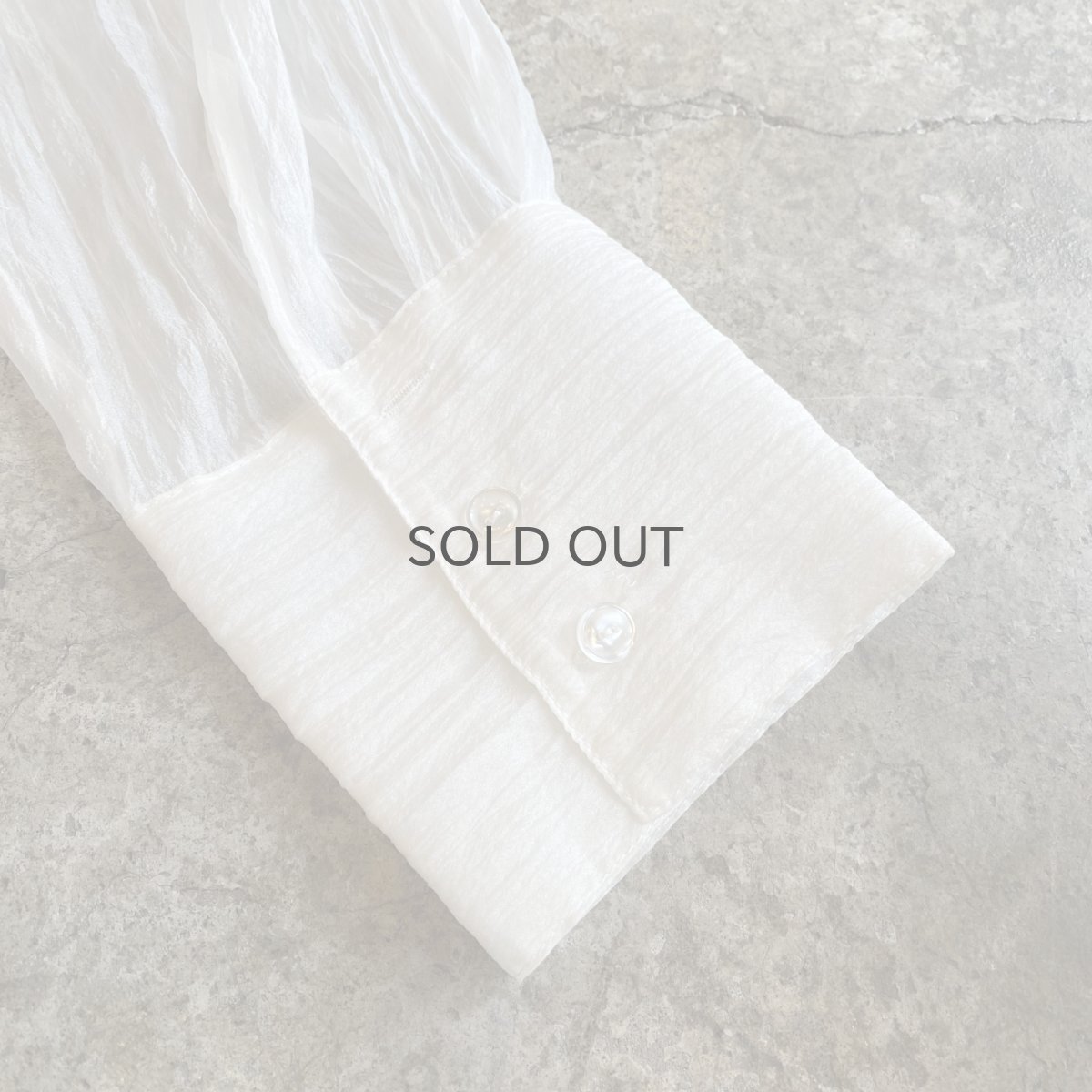 画像11: WHITE COLOR DESIGN SHEER L/S SHIRT / Ladies L (11)