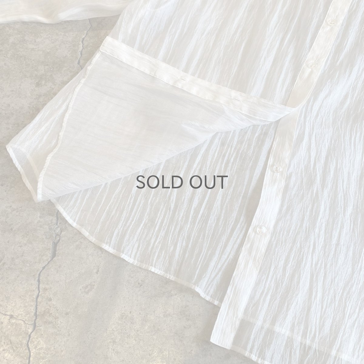 画像8: WHITE COLOR DESIGN SHEER L/S SHIRT / Ladies L (8)