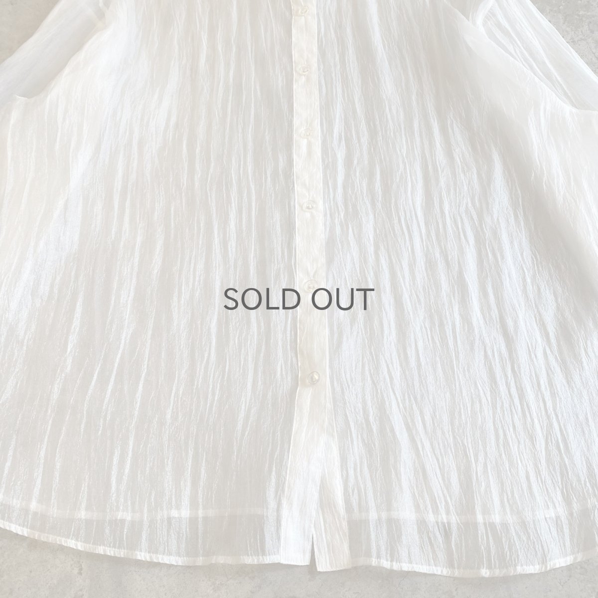 画像5: WHITE COLOR DESIGN SHEER L/S SHIRT / Ladies L (5)