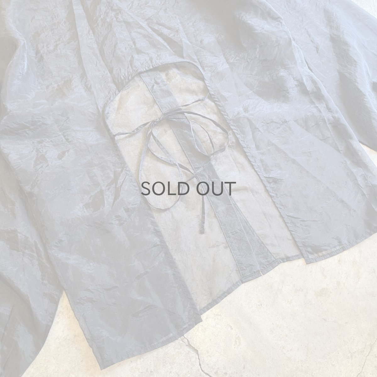 画像8: BACK DESIGN BLACK COLOR DESIGN SHEER SHIRT / Ladies M (8)