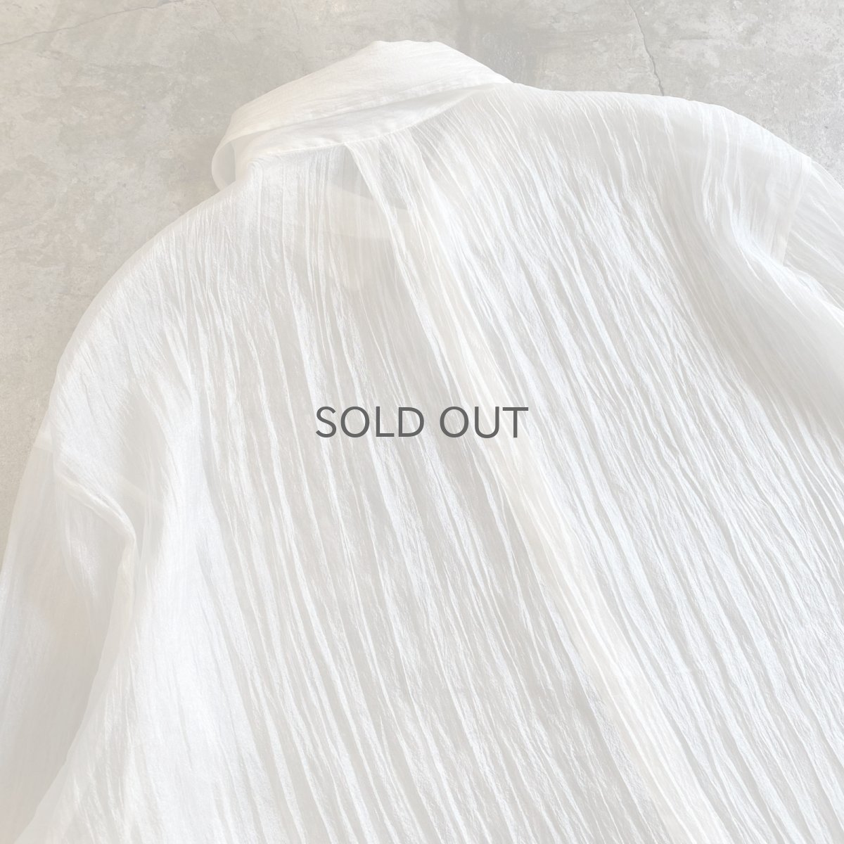 画像10: WHITE COLOR DESIGN SHEER L/S SHIRT / Ladies L (10)