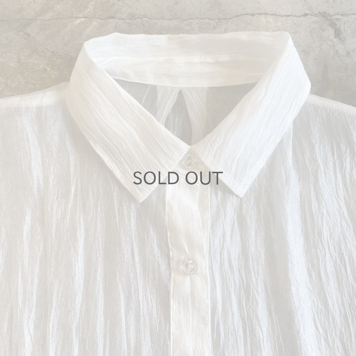 画像6: WHITE COLOR DESIGN SHEER L/S SHIRT / Ladies L (6)