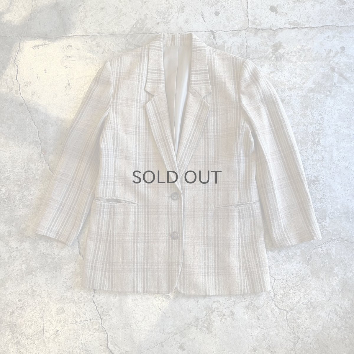 画像1: MADRAS CHECK PATTERN DESIGN TAILORED JACKET / Ladies M  (1)