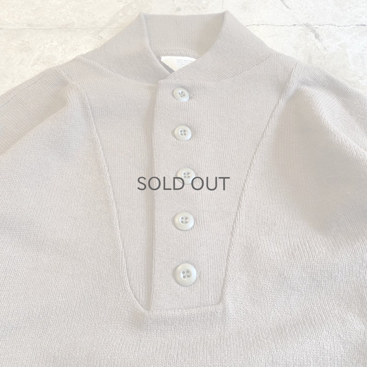 画像5: MILITARY 5 BUTTON HENRY DESIGN KNIT L/S TOPS / Ladies L(M) (5)