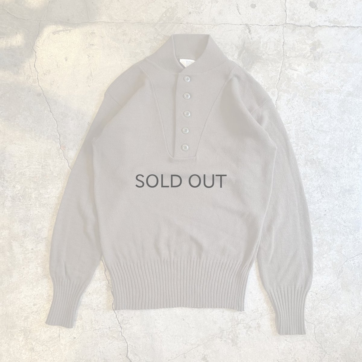 画像1: MILITARY 5 BUTTON HENRY DESIGN KNIT L/S TOPS / Ladies L(M) (1)