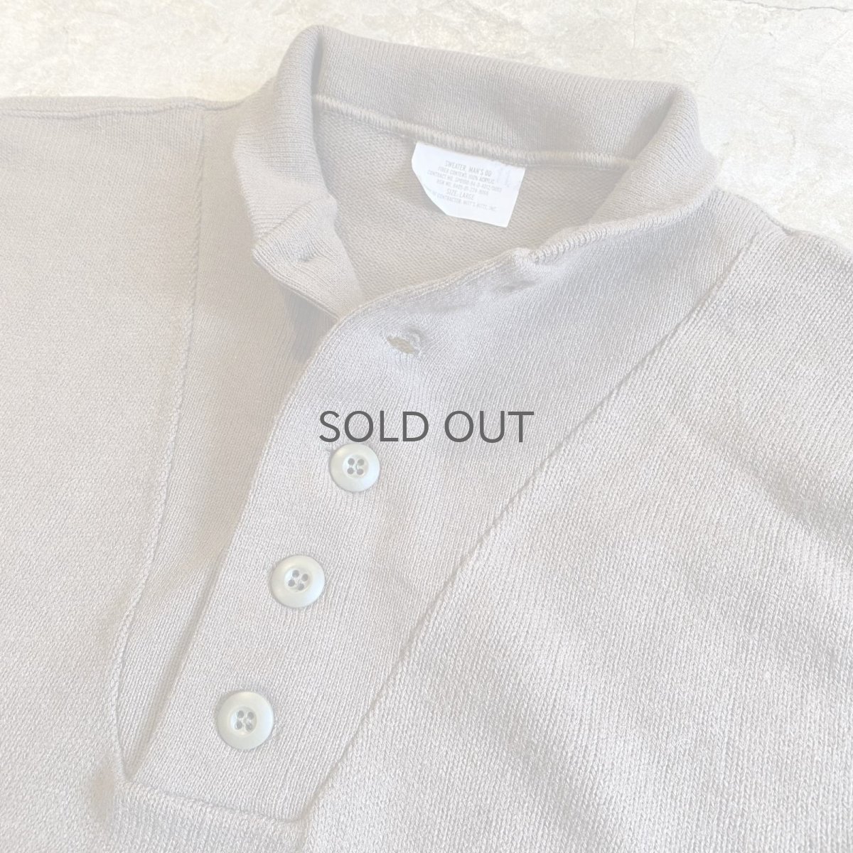 画像9: MILITARY 5 BUTTON HENRY DESIGN KNIT L/S TOPS / Ladies L(M) (9)