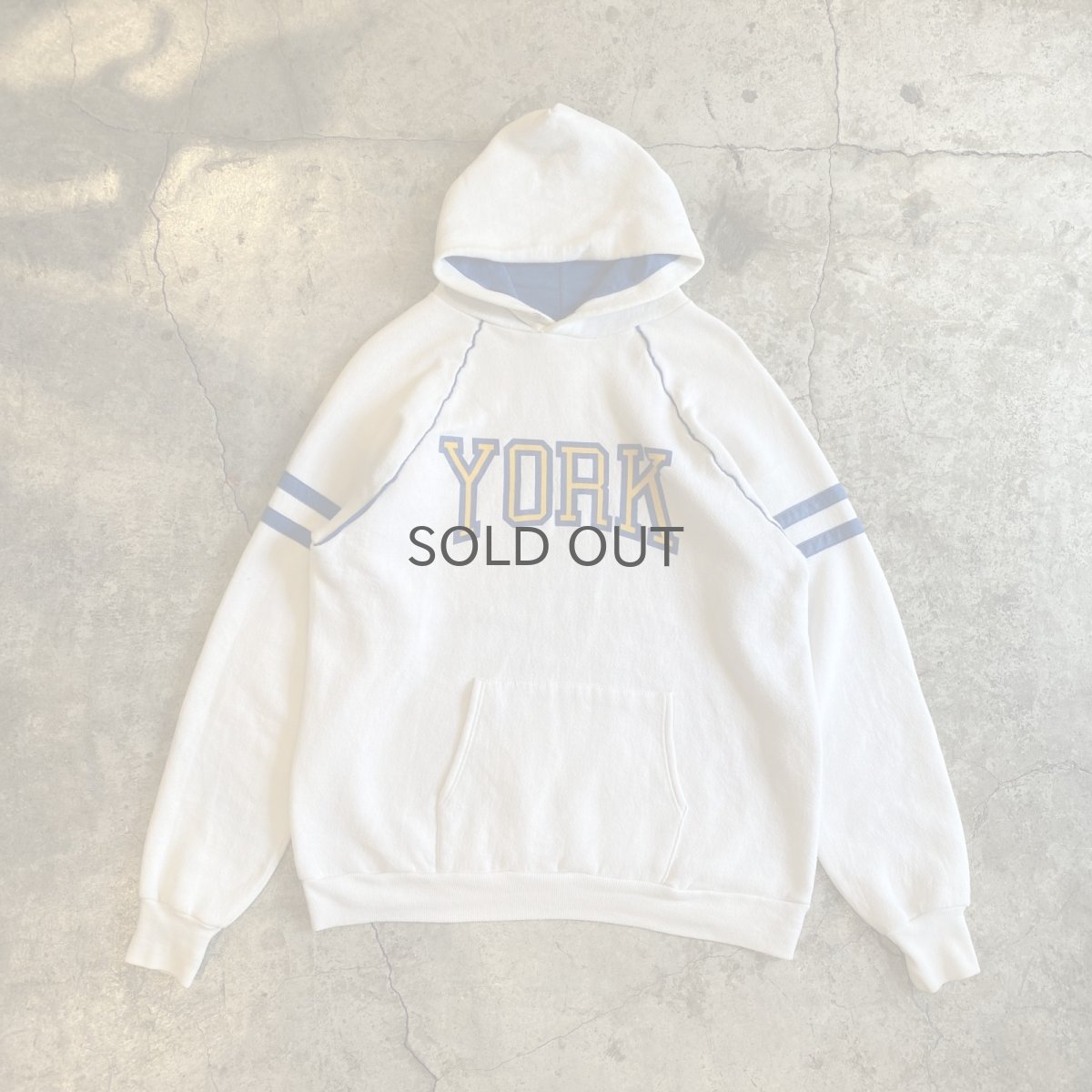 画像1: 80's "YORK" LOGO PRINTED DESIGN COLOR SWEAT HOODIE / Ladies XL(L) (1)