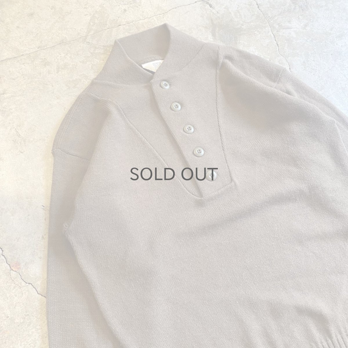 画像3: MILITARY 5 BUTTON HENRY DESIGN KNIT L/S TOPS / Ladies L(M) (3)