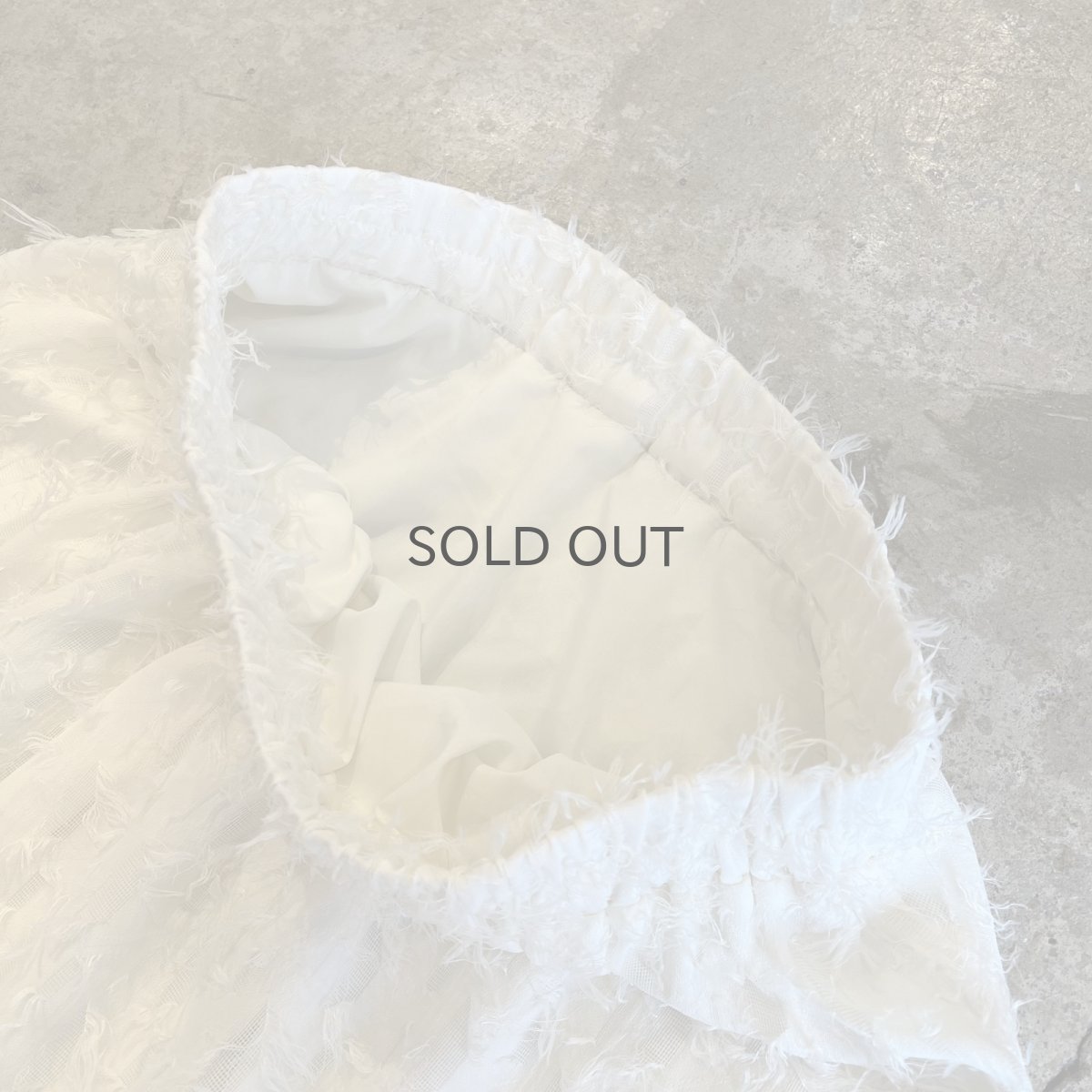 画像9: ALL OVER SHORT FRINGE DESIGN SHEER A LINE SKIRT / W24~30 (9)