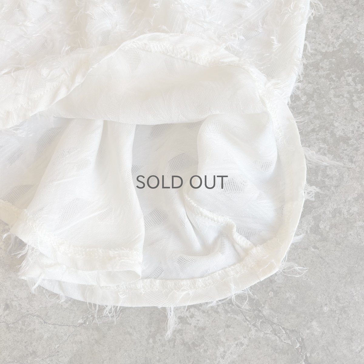 画像6: ALL OVER SHORT FRINGE DESIGN SHEER A LINE SKIRT / W24~30 (6)