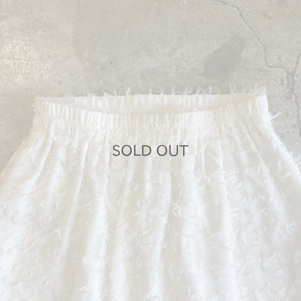 画像7: ALL OVER SHORT FRINGE DESIGN SHEER A LINE SKIRT / W24~30 (7)