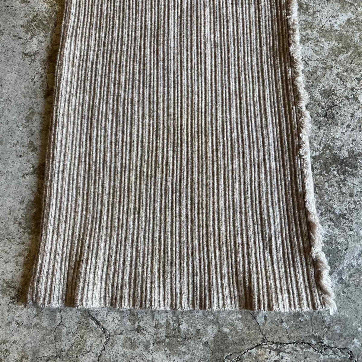 画像7: BEIGE COLOR SIDE FRINGE LINE DESIGN RIB KNIT PANTS / W26~W33 (7)