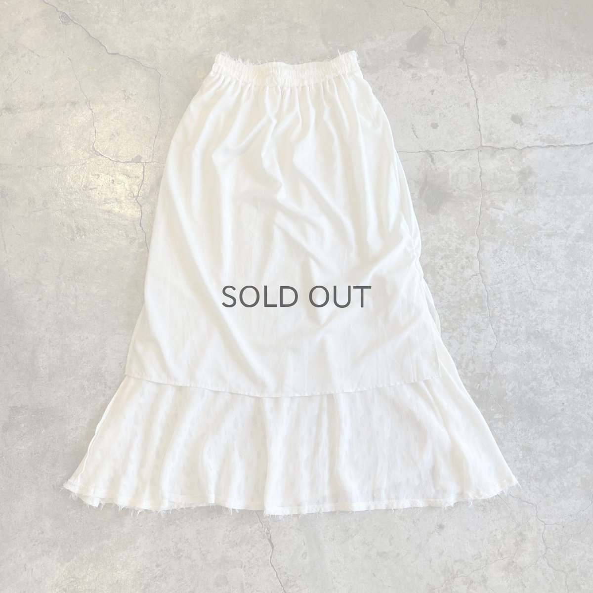 画像3: ALL OVER SHORT FRINGE DESIGN SHEER A LINE SKIRT / W24~30 (3)