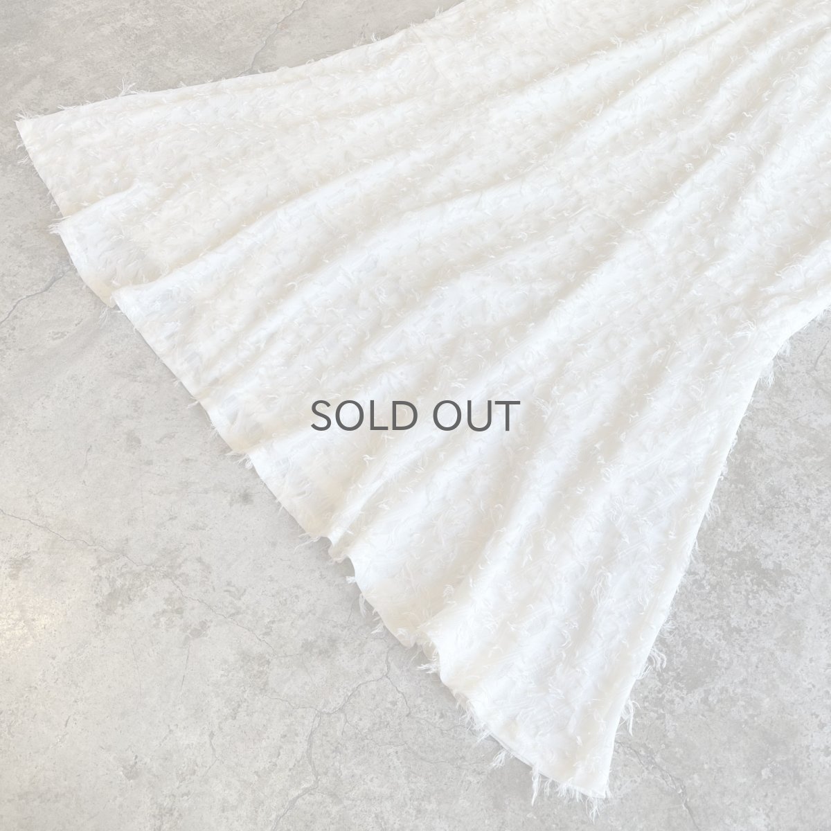 画像5: ALL OVER SHORT FRINGE DESIGN SHEER A LINE SKIRT / W24~30 (5)