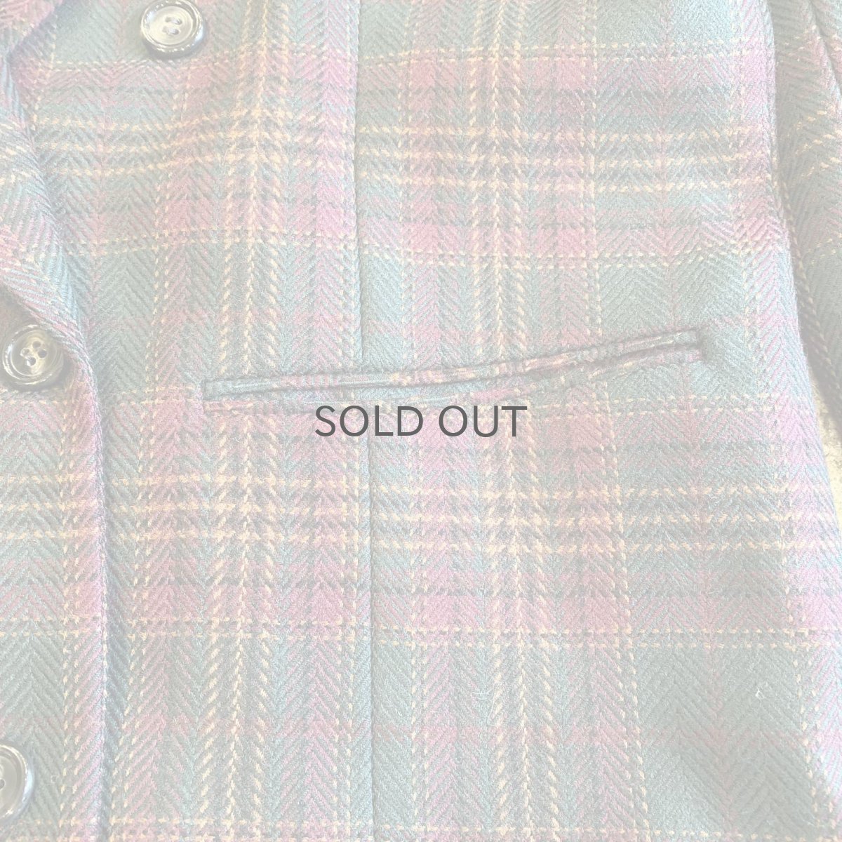 画像7: CHECK ALL OVER PATTERN DESIGN DOUBLE JACKET / Ladies M (7)