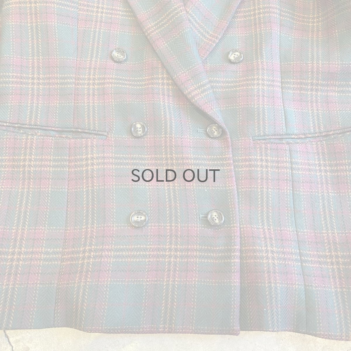 画像5: CHECK ALL OVER PATTERN DESIGN DOUBLE JACKET / Ladies M (5)