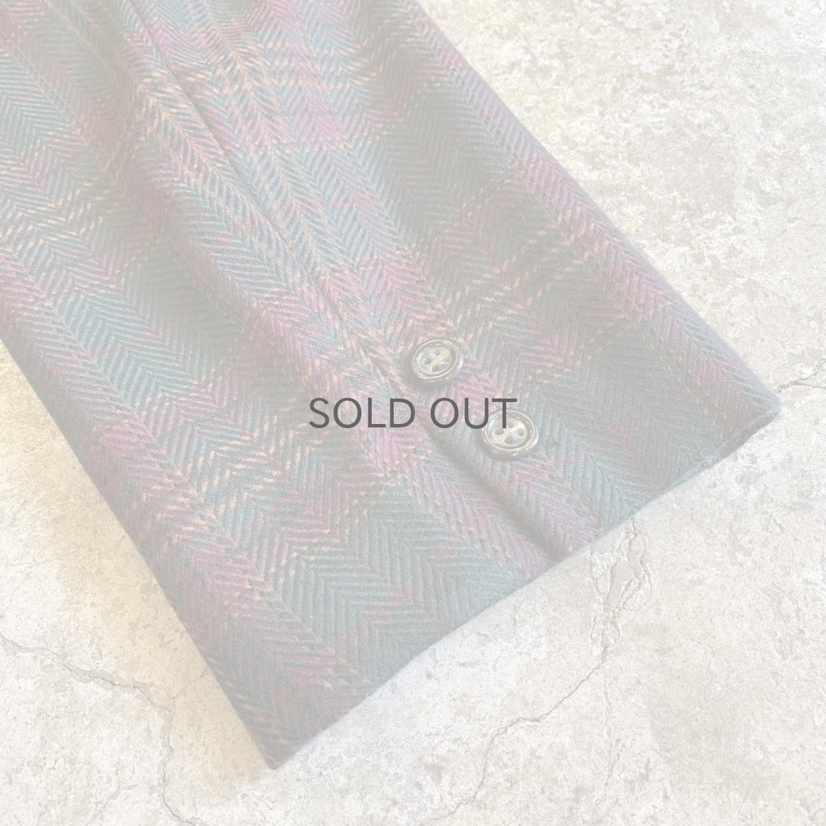 画像11: CHECK ALL OVER PATTERN DESIGN DOUBLE JACKET / Ladies M (11)