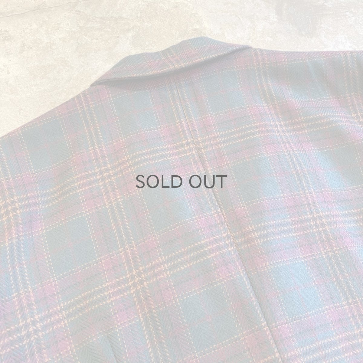 画像10: CHECK ALL OVER PATTERN DESIGN DOUBLE JACKET / Ladies M (10)