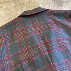 画像10: CHECK ALL OVER PATTERN DESIGN DOUBLE JACKET / Ladies M (10)